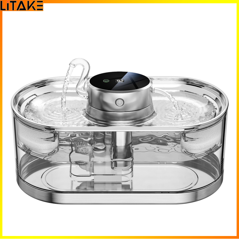 Litake Brightly 3L Automatic Cat Water Fountain Dog Drinking Dispenser Bilateral Filtration System Ultra-Quiet Pump Pet Fountain Water Bowl ราคา 1,522 บาท*ส่งฟรี