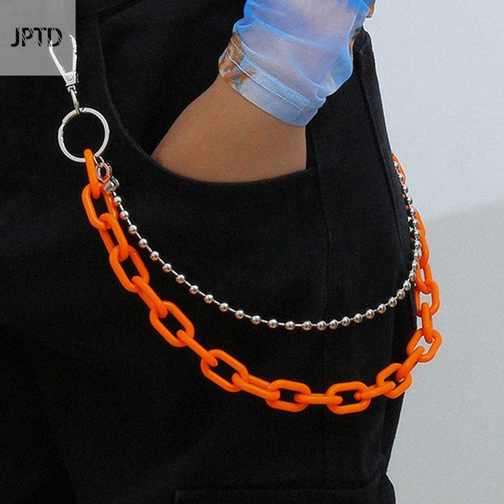 JPTD Hiphop Duy nhất Sinh viên Acrylic Phụ kiện quần Màu kẹo Dây chuyền thắt lưng Dây chuyền quần jean Phong cách Boho Dây curoa
