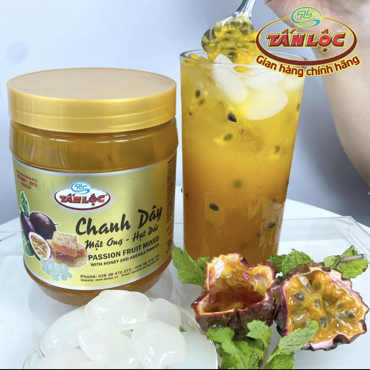 Chanh dây hạt đác mật ong Tấn Lộc hũ 900g