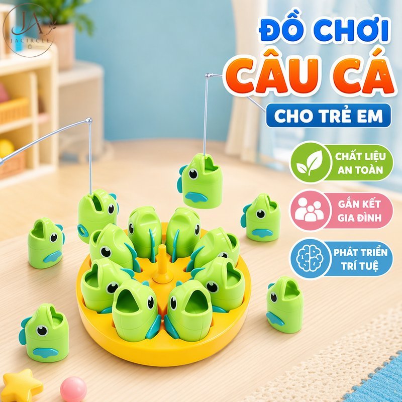 JACIRCLE Bộ đồ chơi câu cá trẻ em gấp gọn trò chơi bàn tương tác nhóm nhựa an toàn phát triển kỹ năng phối hợp tay mắt