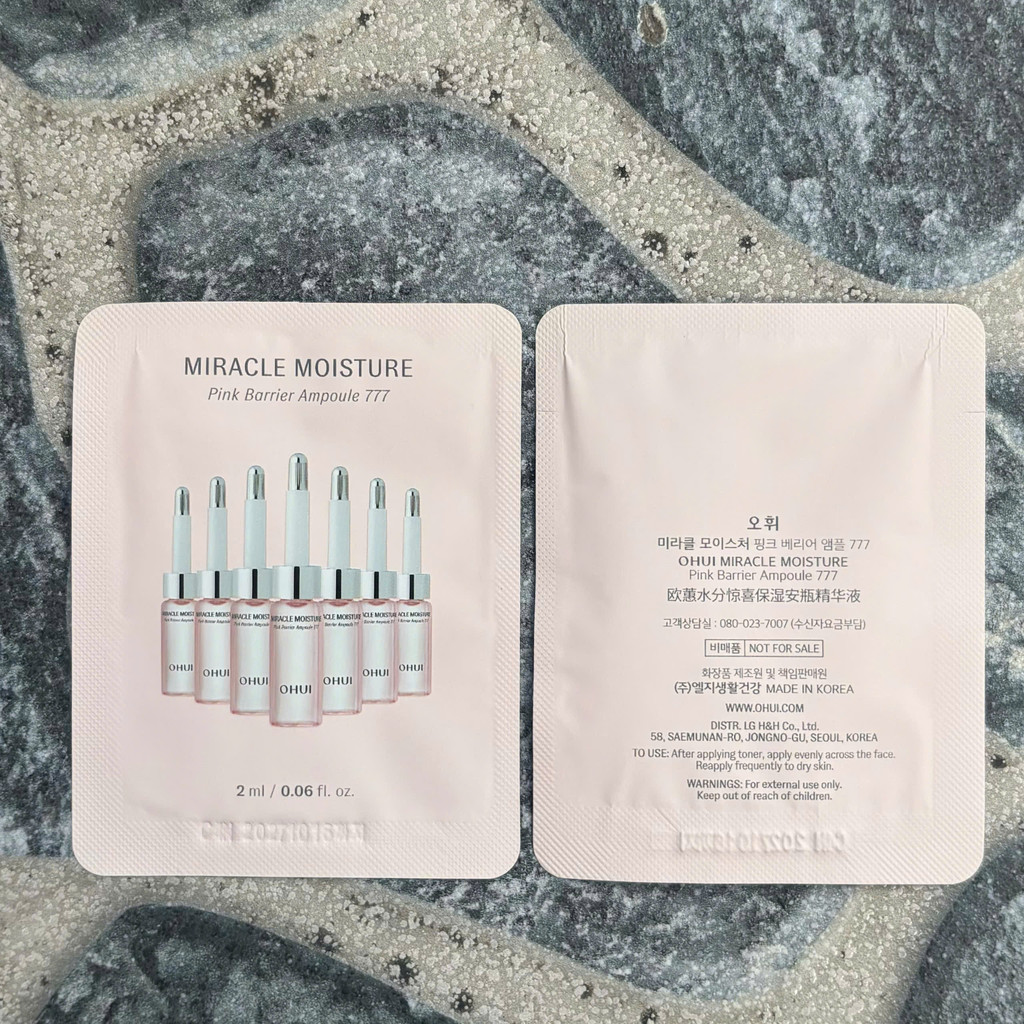 Combo 10 Gói Tinh Chất Dưỡng Ẩm OHUI Miracle Moisture Pink Barrier Ampoule T77 20ml - Thẩm Thấu Nhan