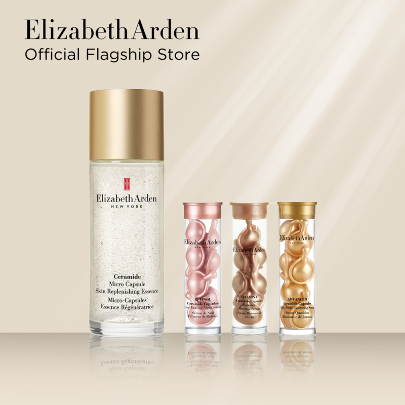 Buy Elizabeth Arden Ceramide Micro Essence Skincare Starter Kit: Micro Essence 90ml, Advanced Ceramide 7 capsules, Retinol 7 capsules, Vitamin C 7 capsules Singapore