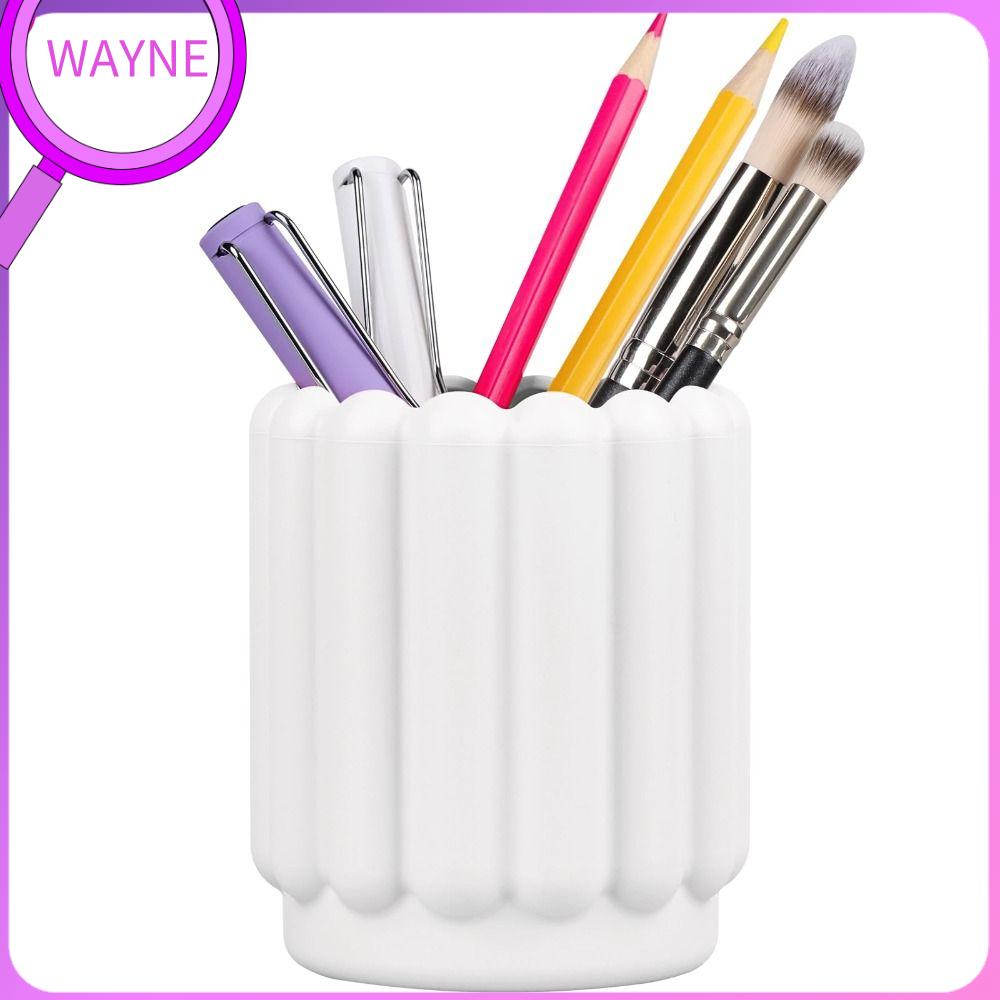 WAYNE Silicone Hộp đựng bút silicon 3.743.14 inch Trắng Phụ kiện bàn văn phòng Bền Sắp xếp bàn văn phòng Văn phòng