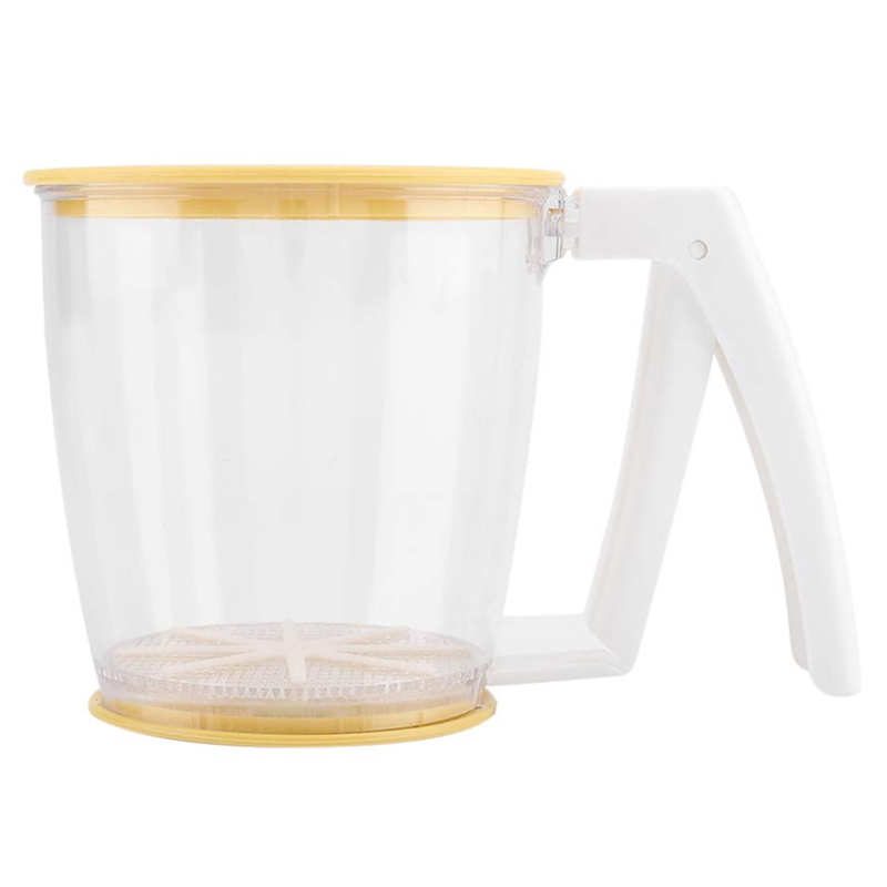 【Latest model】Flour Sifter with Lid Efficient Powder Mesh Sieve Baking Tool for Kitchen Bakers