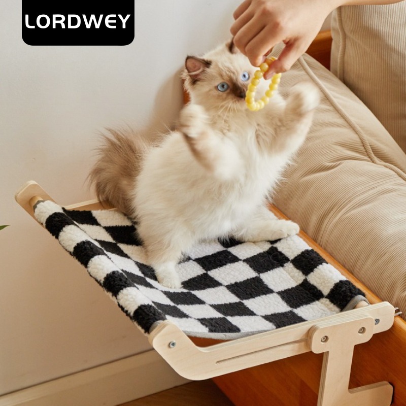 LORDWEY Cat Litter Pet Supplies Suspended Cat Hammock Window Hanging Solid Wood Cat Nest Cat Sunbathing Hanging Bed for All Seasons ราคา 684 บาท*ส่งฟรี