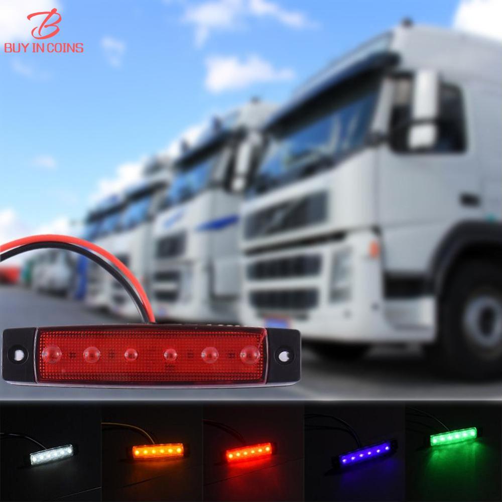 Mua Trong Xu 1 Xe Moóc Xe Tải 12V 6 LED, Đèn Chỉ Báo Đánh Dấu Bên Xe Bán Tải Trang Trí Xe Hơi Màu Đỏ Trắng Vàng Xanh Lục