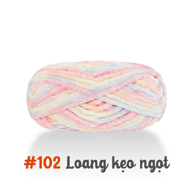 Len nhung Chenille sợi mềm mịn cuộn 100gr