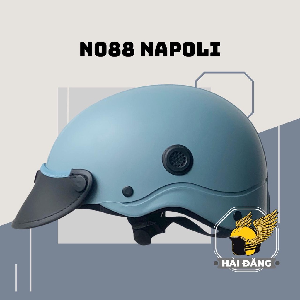 Mũ Bảo Hiểm 1/2 Đầu Napoli N088 New lớp đệm lót và lỗ thông gió (FreeSize 54-57cm) - Bảo Hành 12 Tháng