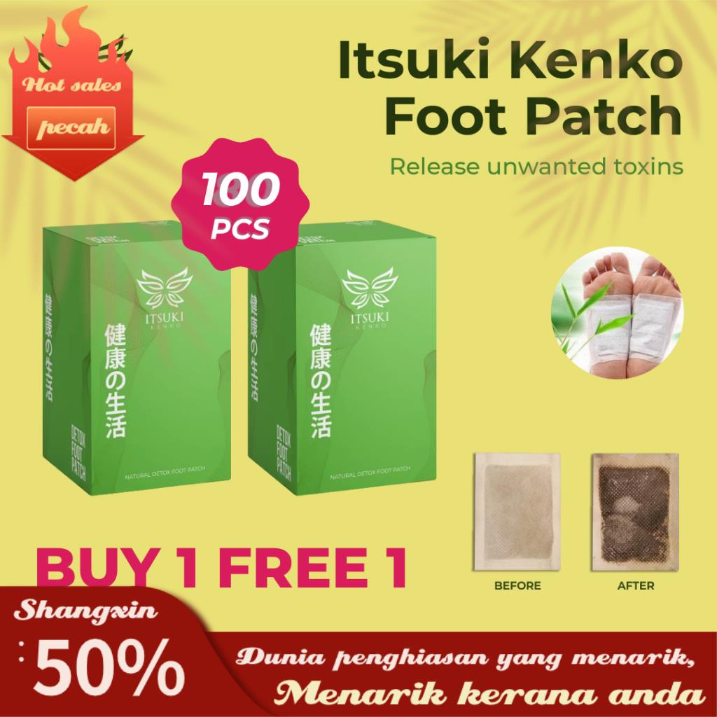 BUY 1 FREE 1- ORIGINAL HQ Itsuki Kenko Cleansing and Detoxifying Foot Patch - 100pcs 2 boxes