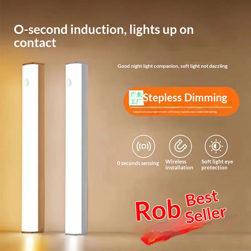 Đèn dải Led cảm biến cơ thể người thông minh LI-TOP với sạc USB và từ tập tin đính kèm cho tủ tủ quần áo hành lang đèn ban đêm