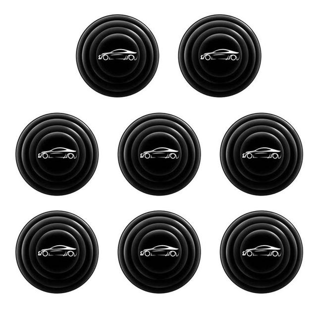 yingke 8pcs Car Logo Door Shock Stickers Silent Gasket With Trunk Sound Insulation Pad Shockproof Cushion Shock Absorbing Gasket