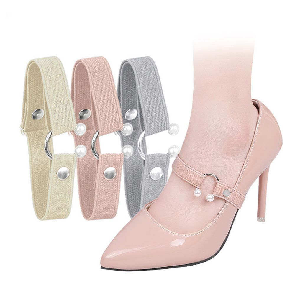OKDEALS Women Pearl Shoe Accessories Shoe Belt Elastic Shoe Strap Shoes Band Shoelace High Heels Holding