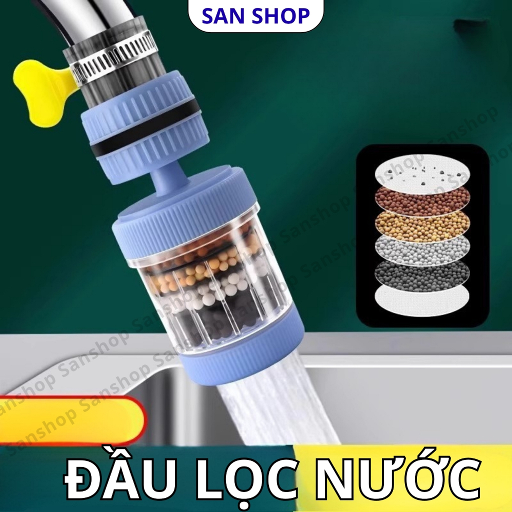 Đầu Lọc Nước Trực Tiếp Tại Vòi 6 Lớp Than Hoạt Tính Carbon Lọc Cặn Bẩn, Khử Mùi Hiệu Quả – San Shop