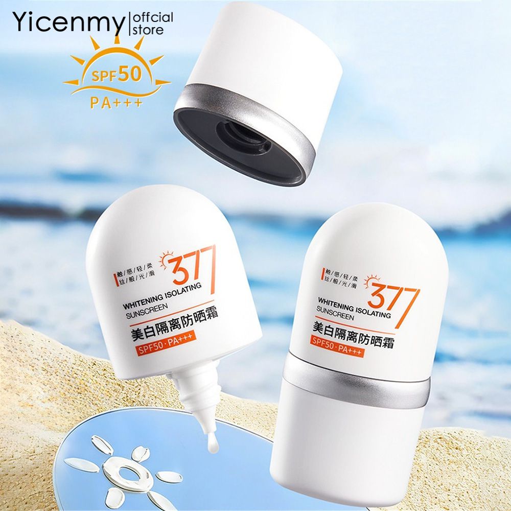 Yicenmy กันแดดผิวสวยแบบธรรมชาติ กันแดดโทนอัพ SPF50 PA+++ สูตร377 ระหว่างวันกันน้ำ เหนียวน้อย ใช้แทนครีมรองพื้นได้