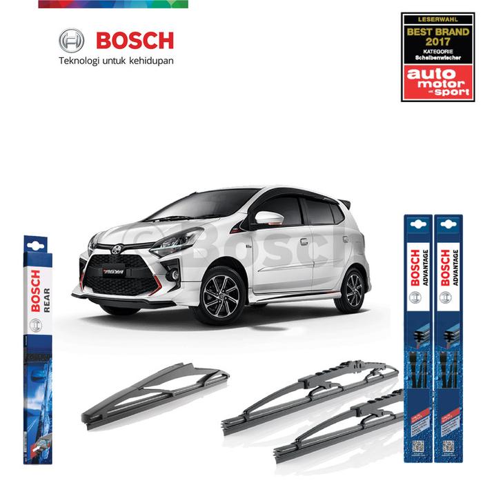 WIPER TOYOTA AGYA DEPAN BELAKANG BOSCH ADVANTAGE-SpareXpert Harga 620,000 rupiah*Gratis Ongkir