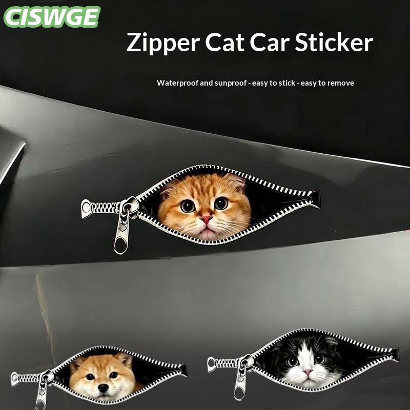 [CISWGE Auto] Mèo xe nhãn dán dây kéo con rối Mèo Teddy biên giới Collie Puppy dễ thương sáng tạo cá tính vật nuôi xe trang trí nhãn dán 1PC Giá 19,929 Đồng*Miễn phí vận chuyển
