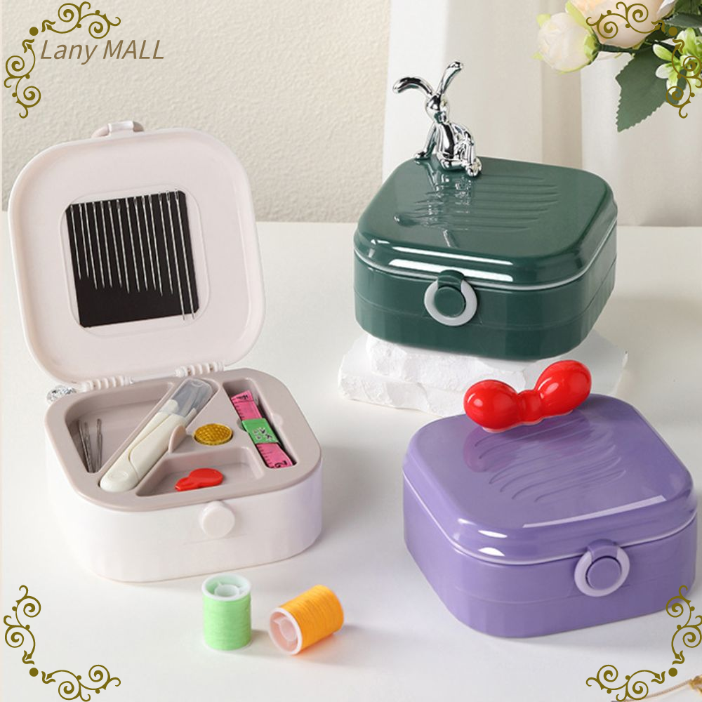 LANY MALL mini Bộ dụng cụ hộp may từ tính Thủ công may mặc tự làm Phụ kiện Bộ hộp chỉ  may Chất lượng cao Di động Dụng cụ may vá Du lịch tại nhà