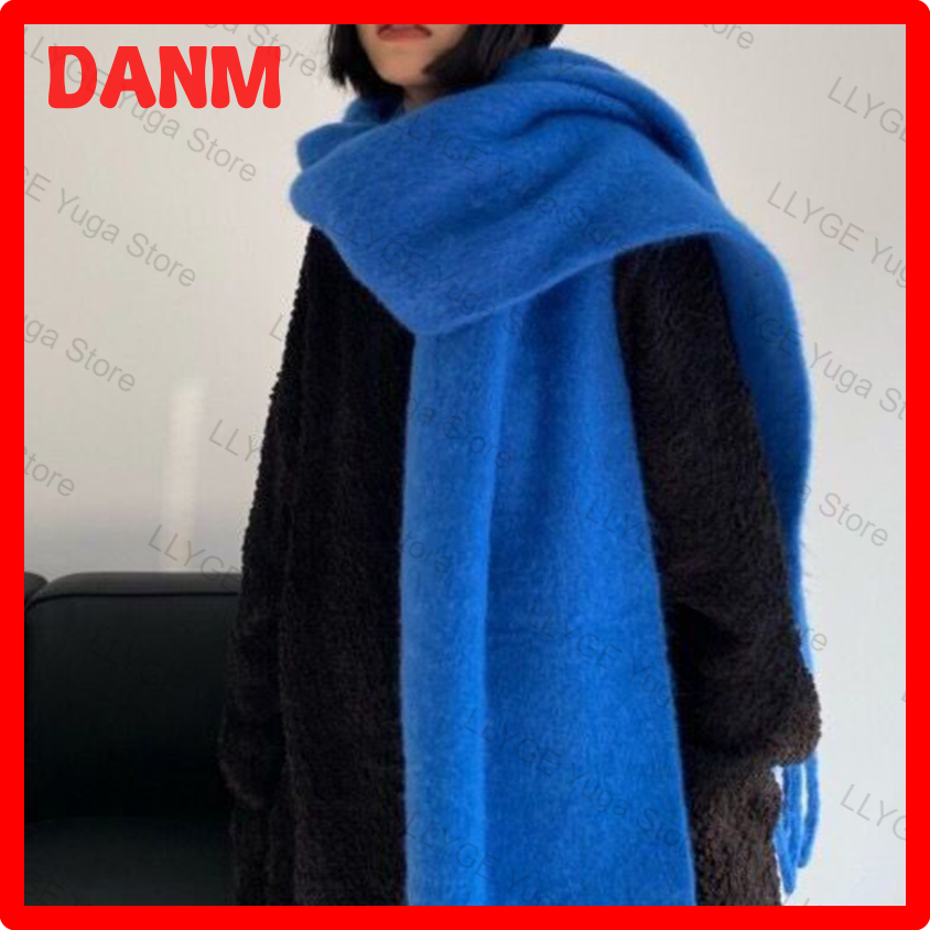 [DANM]☀☀ Winter Sjaal Vrouwen Luxe Herfst Winter Kasjmier Sjaal Verdikte Warme Sjaal Klassieke Kwastjes Pluizige Sjaal Effen Kleur Zachte Sjaal