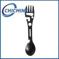Chicmine Portable Multi-tool Utensil Detachable Tableware Multifunctional Outdoor Fork Spoon Tableware Lightweight Portable Camping Survival Tool with Bottle Opener – Easy to Carry Utensil for Hiking Travel