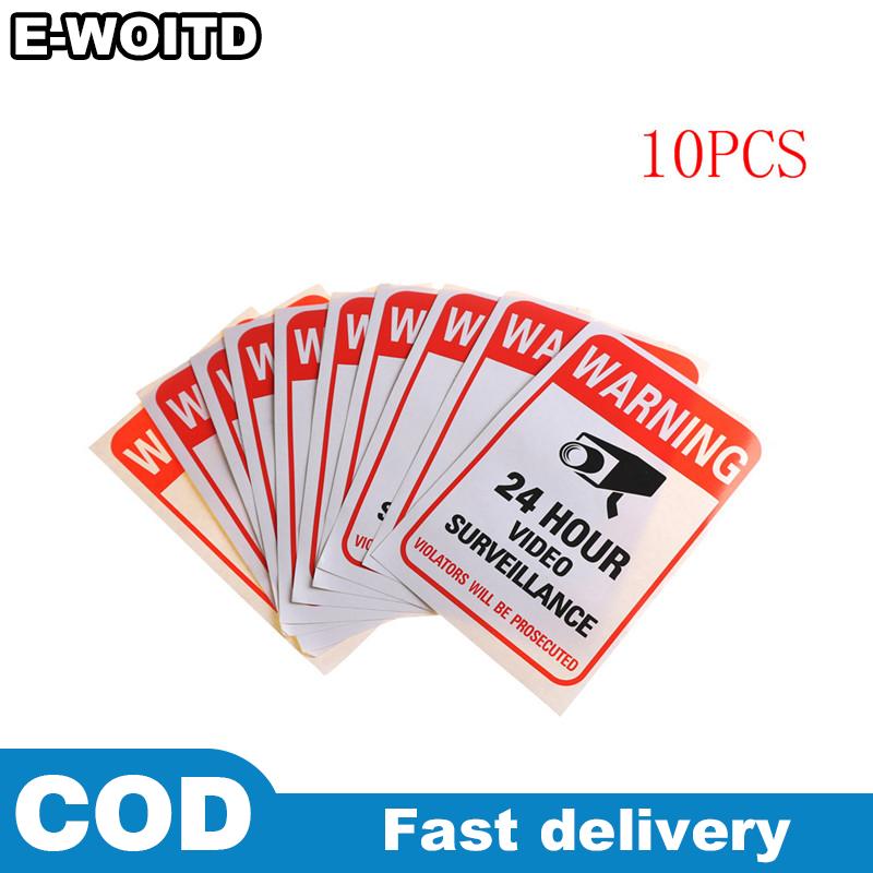 E-WOITD 10 cái Home CCTV giám sát an ninh máy ảnh video Sticker cảnh báo Decal dấu hiệu