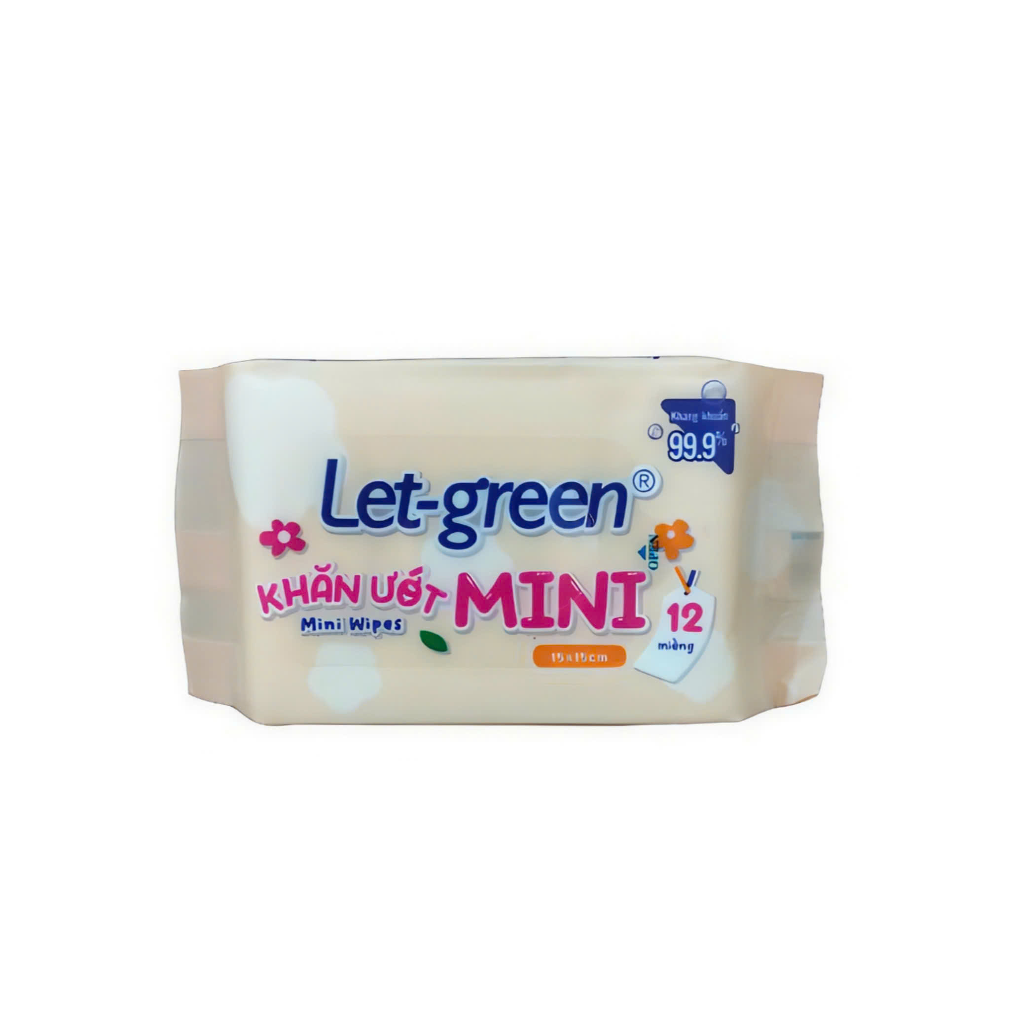 Khăn ướt bỏ túi mini Let-green 12 tờ