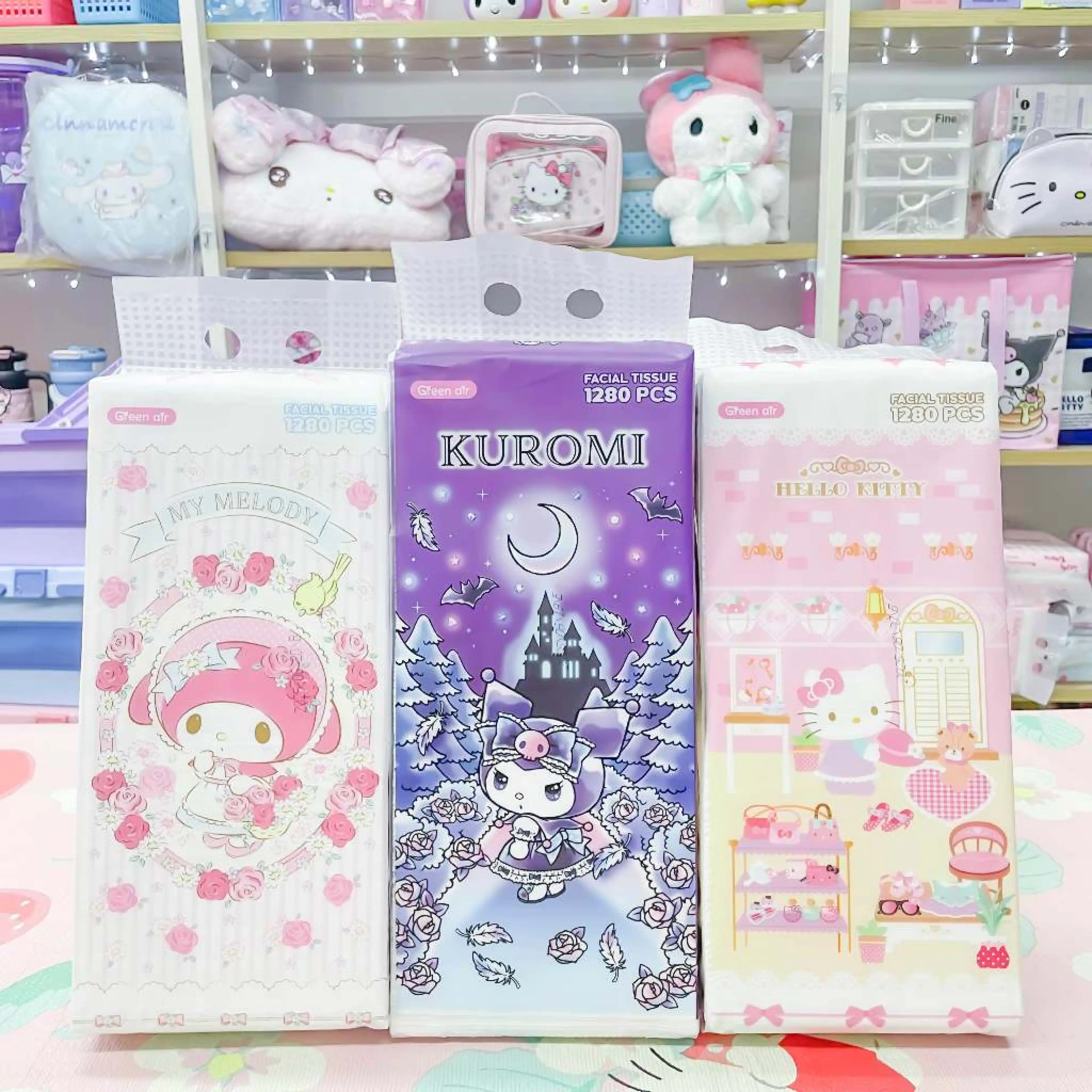 ทิชชู่แห้ง ทิชชู่ แบบดึง 1280แผ่น คิตตี้ Kitty มายเมย์ MyMelody คุโรมิ Kuromi Sanrio ซาริโอ้แท้