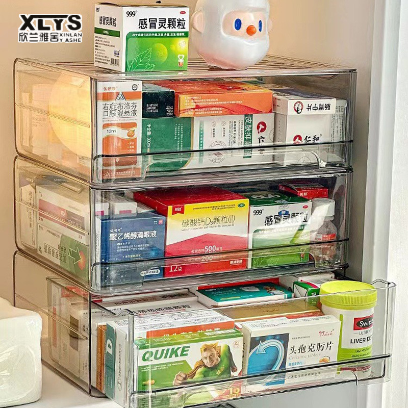 XINLANYASHE Hộp đựng thuốc gia dụng Hộp đựng thuốc ngăn kéo nhiều lớp Hộp đựng thuốc Chồng Chất Hộp Đựng Thuốc Hộp Đựng Thuốc Lớn Hộp Đựng thuốc trong suốt vỏ bọc chống bụi