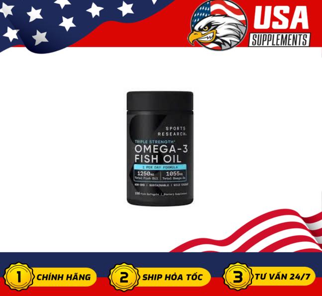 Viên Uống Dầu Cá SR Triple Strength Omega3 Fish Oil - Cao Cấp Chính Hãng Mỹ