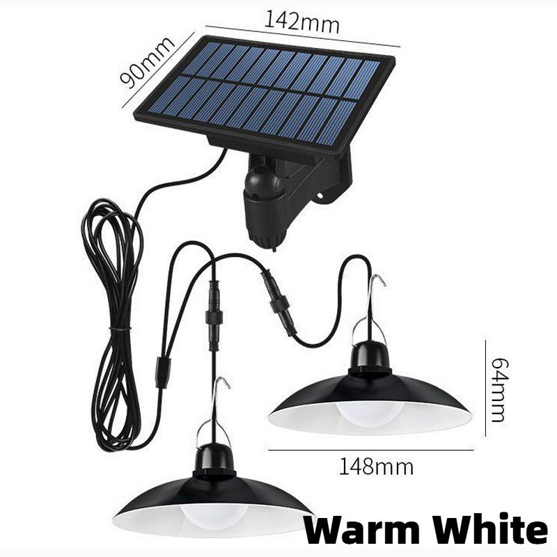 Solar Pendant Light with Remote Control Ceiling Light Waterproof LED Hanging Lamp for Indoor Outdoor