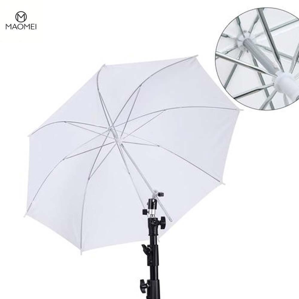 MAOMEI Mềm màu trắng Ô chụp ảnh Tay cầm kim loại 50cm/ 20inch Máy khuếch tán ô chiếu sáng Di động Chuyên nghiệp Đèn phản quang chụp ảnh Studio ảnh