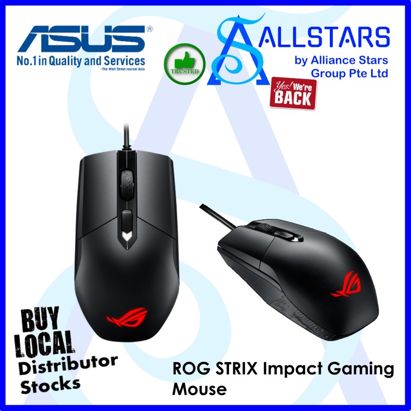 (ALLSTARS : We Are Back Promo) ASUS ROG STRIX Impact Gaming Mouse (P303) (Warranty 2years with Local Distributor BanLeong) Singapore