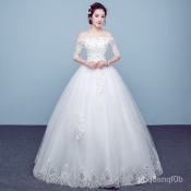 "New Princess Bride Wedding Dress with Long Sleeves"