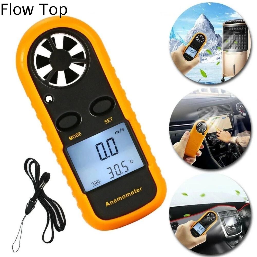 FLOW TOP mini Máy đo gió kỹ thuật số Cầm tay Màn hình LCD Đồng hồ đo tốc độ gió GM816 30m/giây Máy đo tốc độ không khí Thiết bị điện