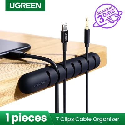 UGREEN Cable Organizer Silicone USB Cable Winder Flexible Cable Management Clips Cable Holder for Mouse Headphone Earphone