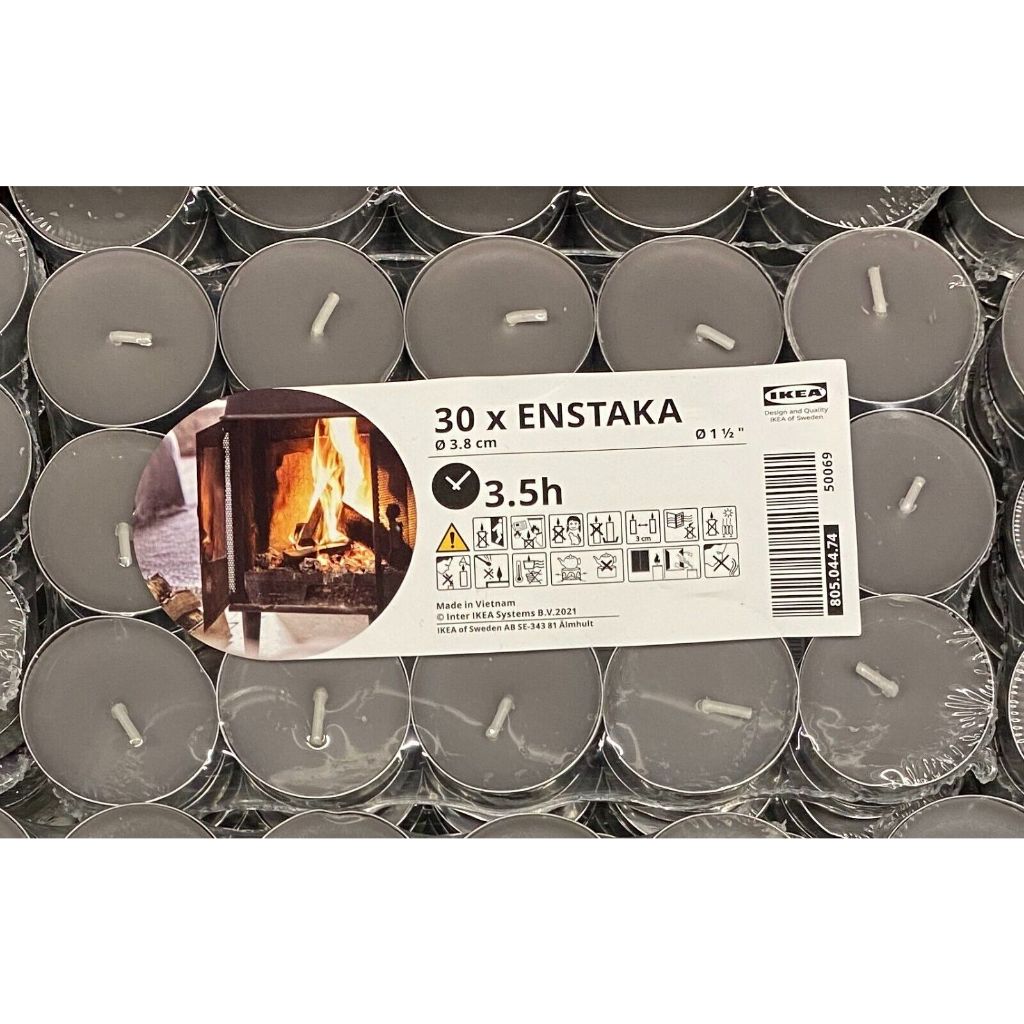Ikea VINTER Scented Tealight Candle 5 Pcs / 30pcs / Candle in Glass with lid 40h (Lilin Wangi) / Gradvis Candle Holder