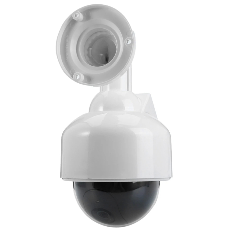 Simulation Security Camera with Flashing LED Light 360° Rotation Dummy CCTV Dome Indoor/Outdoor Monitor Powered 1 PCS