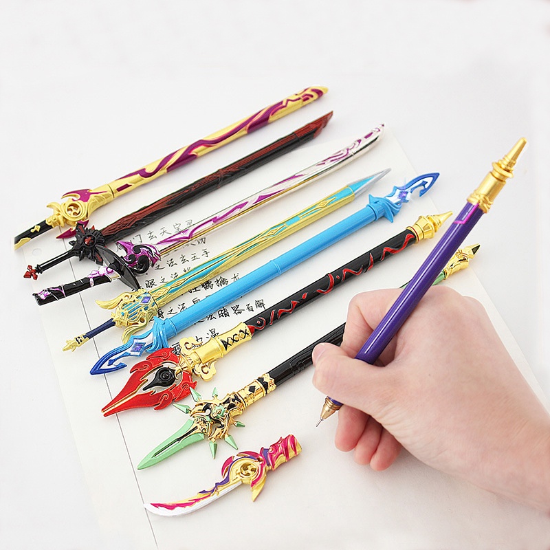 1Pc Stationery Office Creative Phoenix Sword Gel Pen School Supply Handle  Gift Lovely Chinese Style Vintage Crystal Sword Pen
