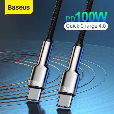 Baseus 100W USB C Cable for MacBook Pro 5A USB Type-C Cable Fast Charging Cable For Samsung Galaxy S20 Huawei P40 Pro P30 Mate 30 Pro