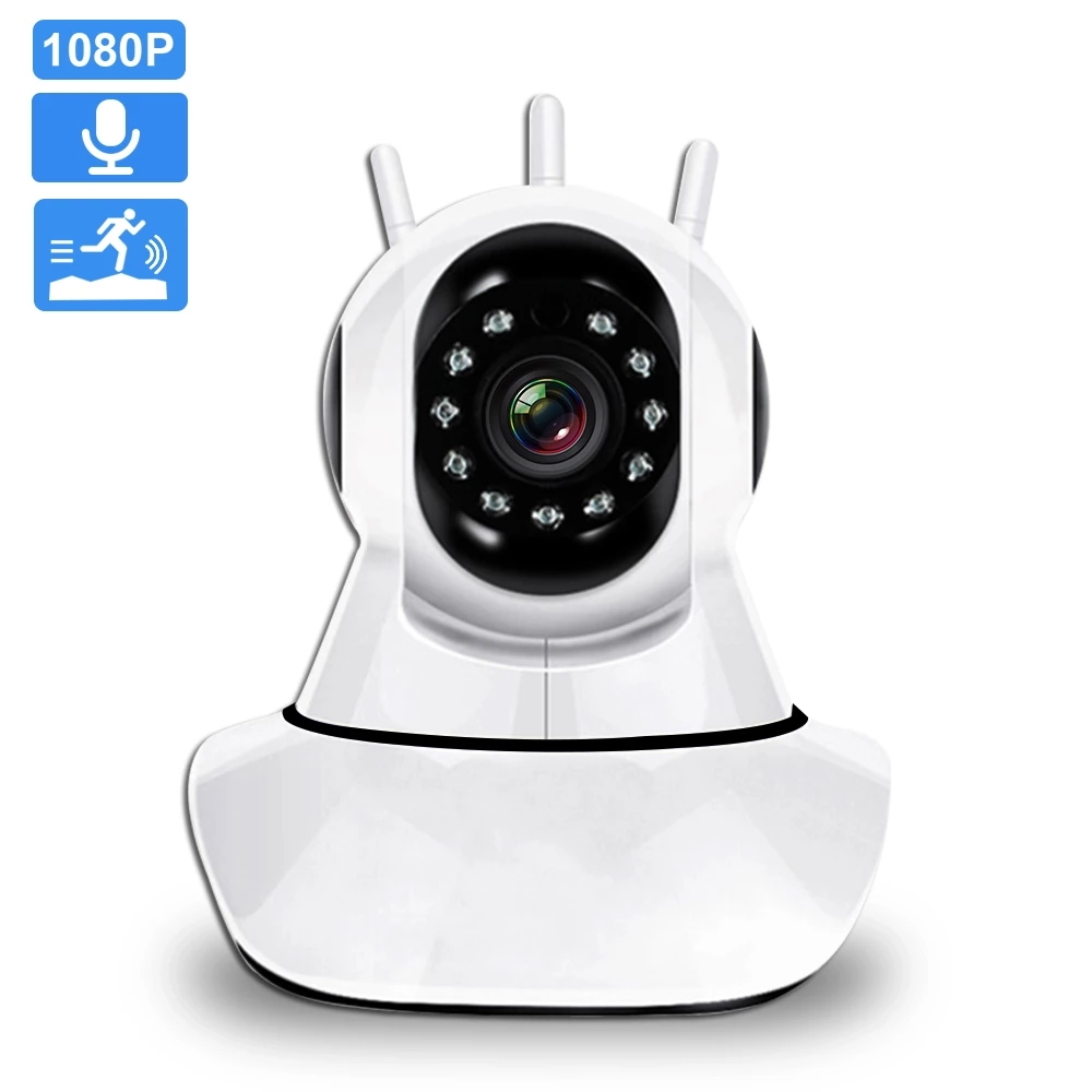 1SET 1080P HD WiFi IP Camera Smart Home 3 Antennas 3 Antennas Wifi IP Camera Surveillance Camera WiFi Robot IP Camera