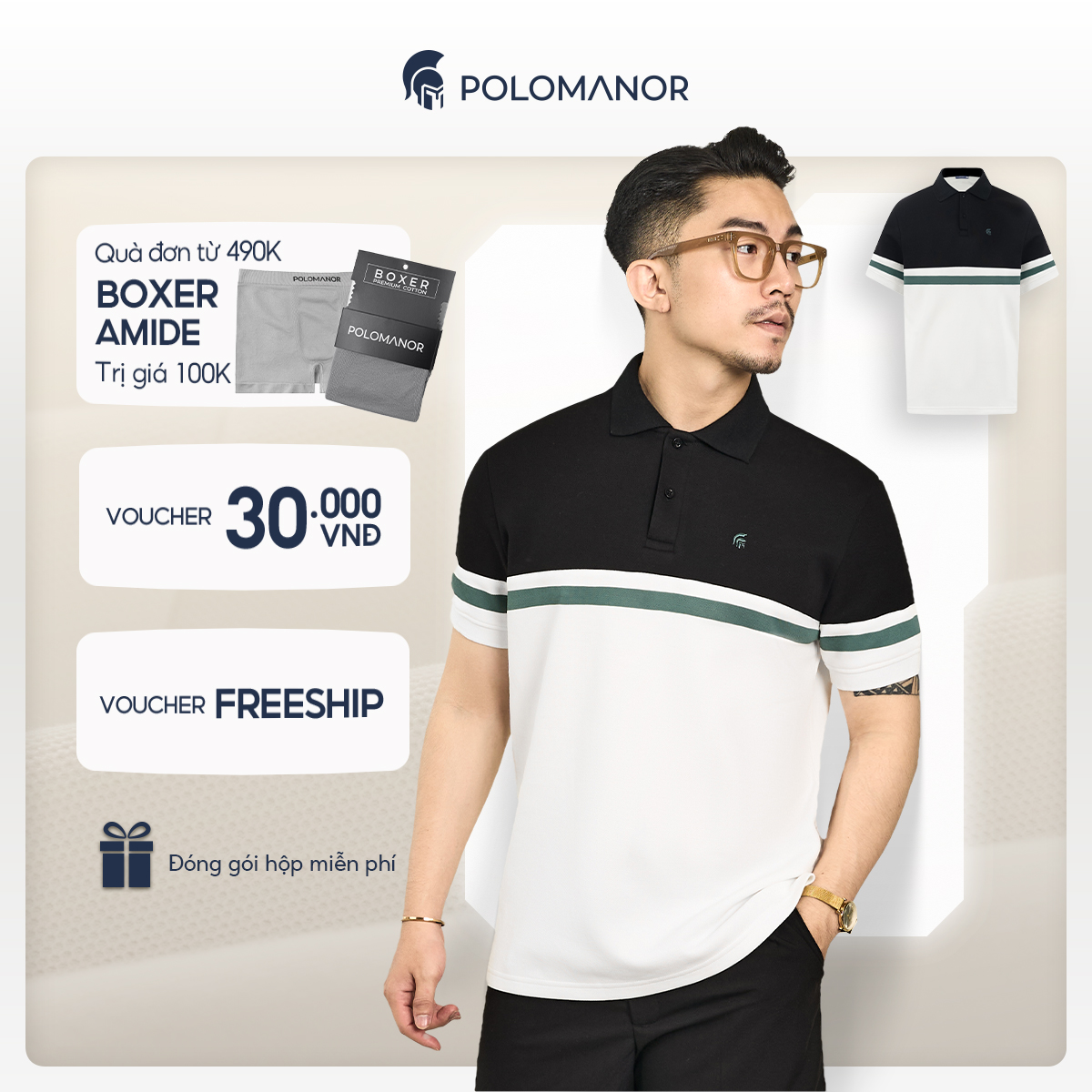 Áo polo nam cao cấp JAX, BST TỪ NHÀ RA PHỐ, vải cá sấu cotton interlock, thanh lịch, sang trọng - POLOMANOR