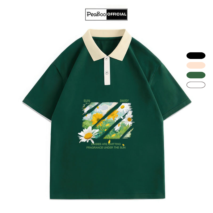  Áo Polo Nữ Áo Polo Unisex By PEABOO Mã PL BST01 Chất Cotton Mềm Mát Form Rộng Cho Nam Nữ 