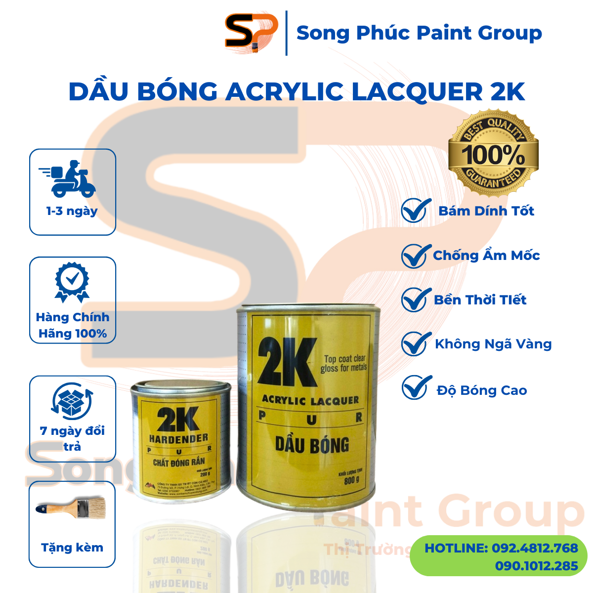 Dầu bóng 2k siêu bóng gỗ, bóng nhựa, bóng sắt, dầu phũ bảo vệ bề mặt