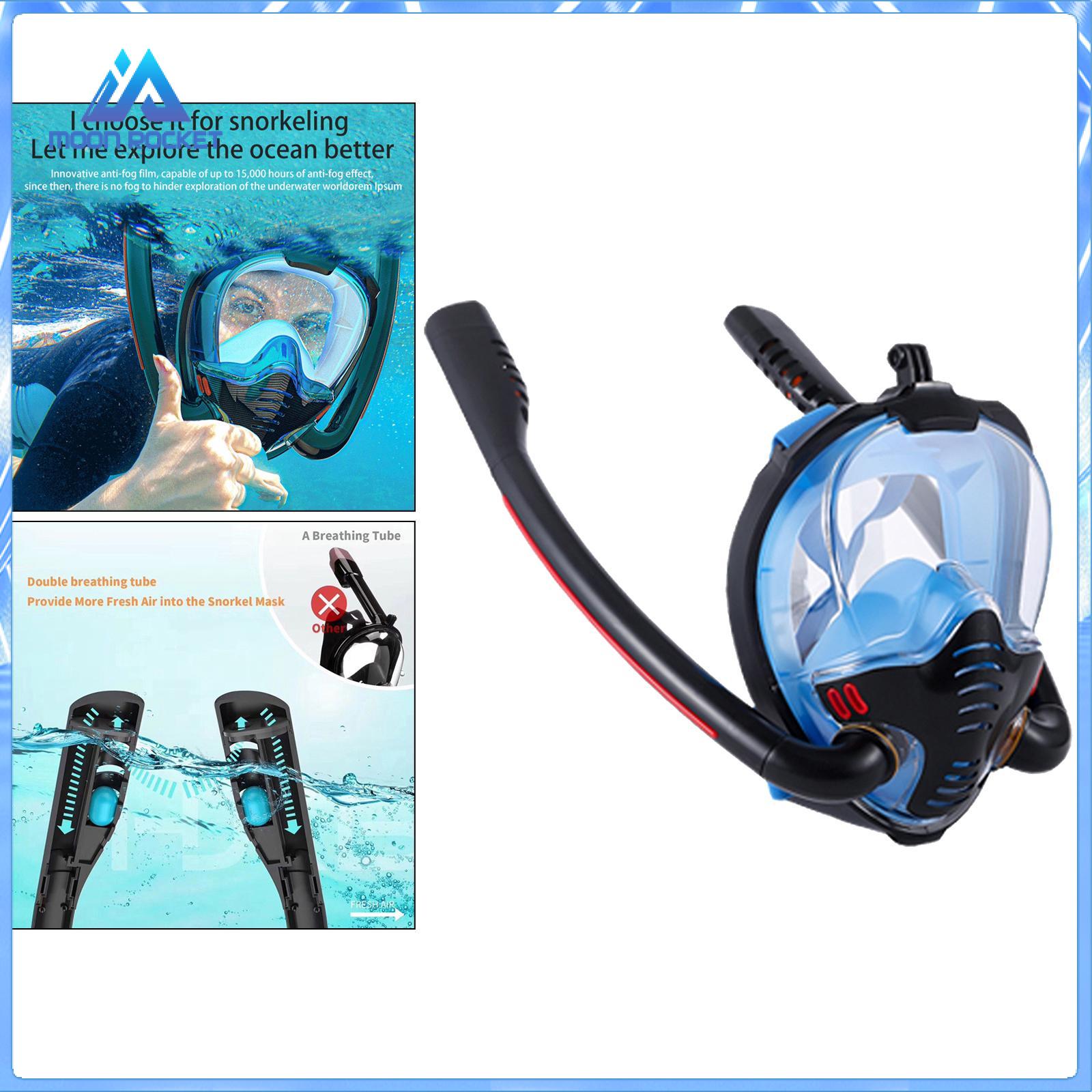 Moon ROCKET Full Face Snorkel Mask with Newest Breathing System