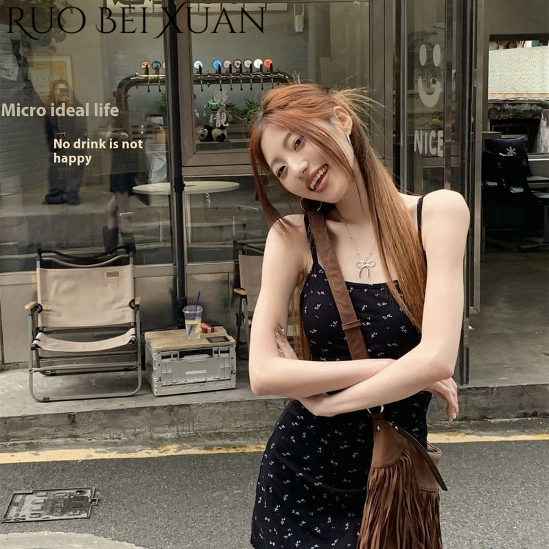 Ruo Bei Xuan Summer Strap Floral Dress ราคา 119 บาท*ส่งฟรี