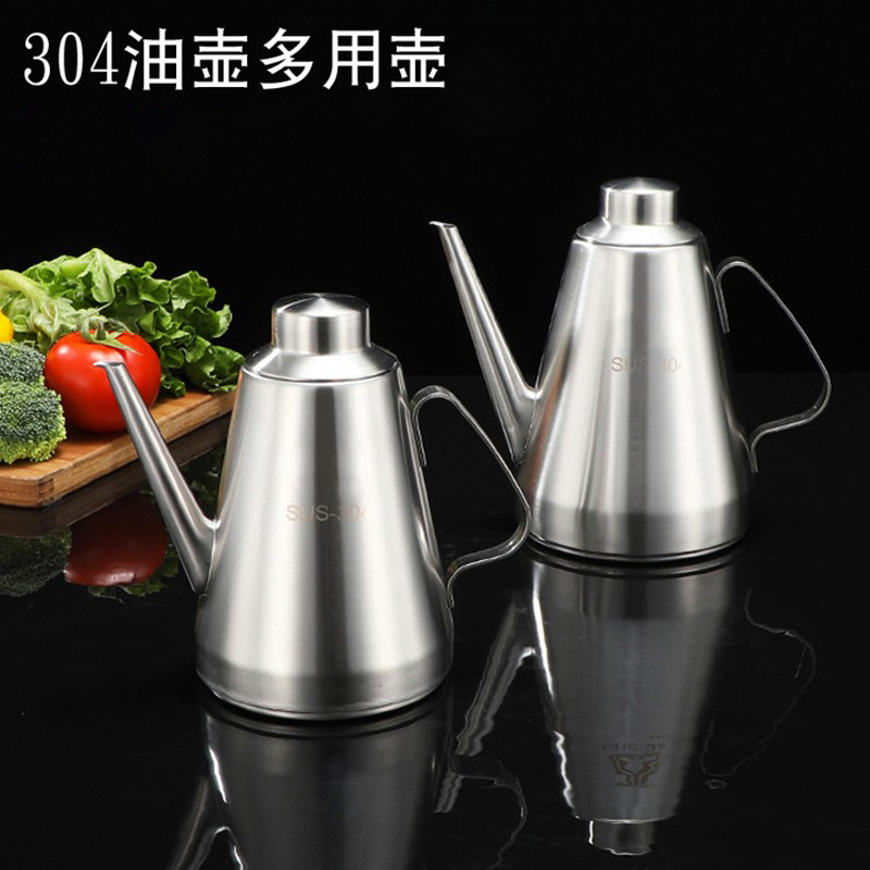 Stainless steel 304 oil leak proof long spout household multi-purpose soy sauce bottle vinegar seasoning pot kitchen supplies Oil Sprayers & Dispensers