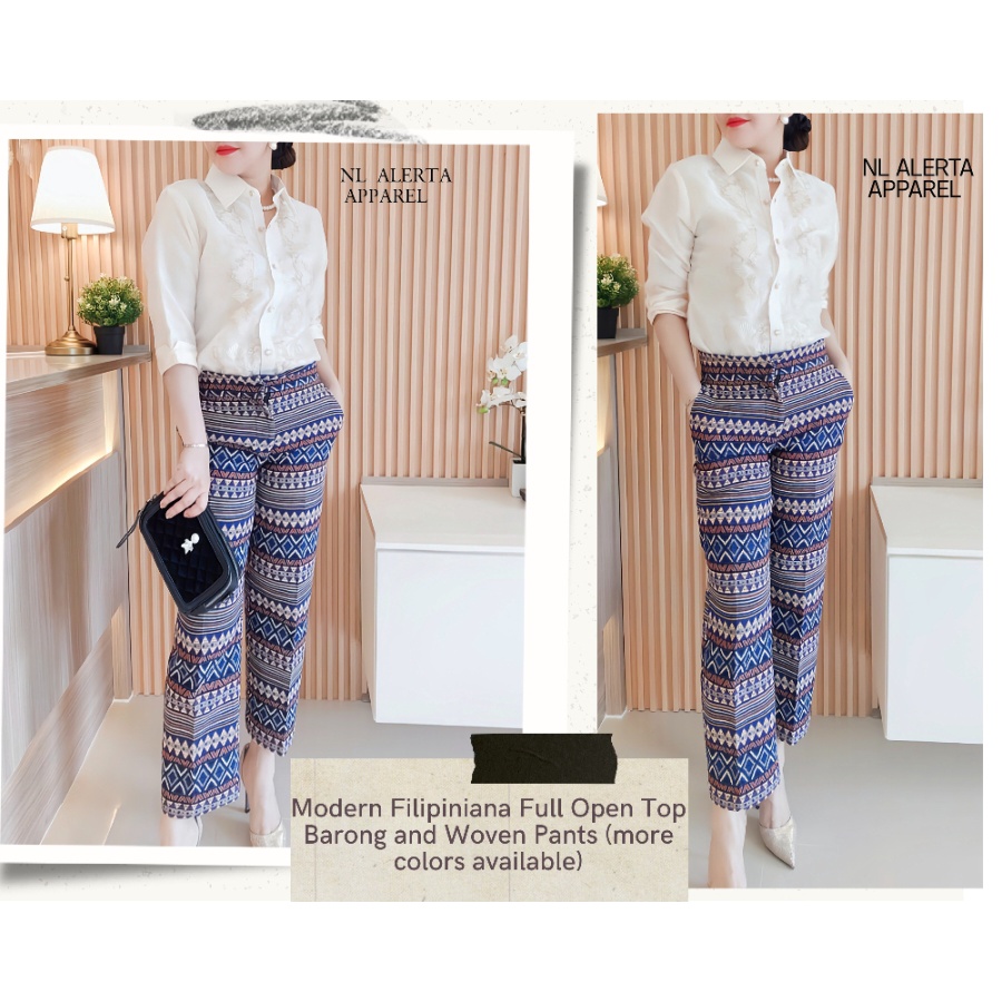 filipiniana dress modern pants Filipiniana for graduation