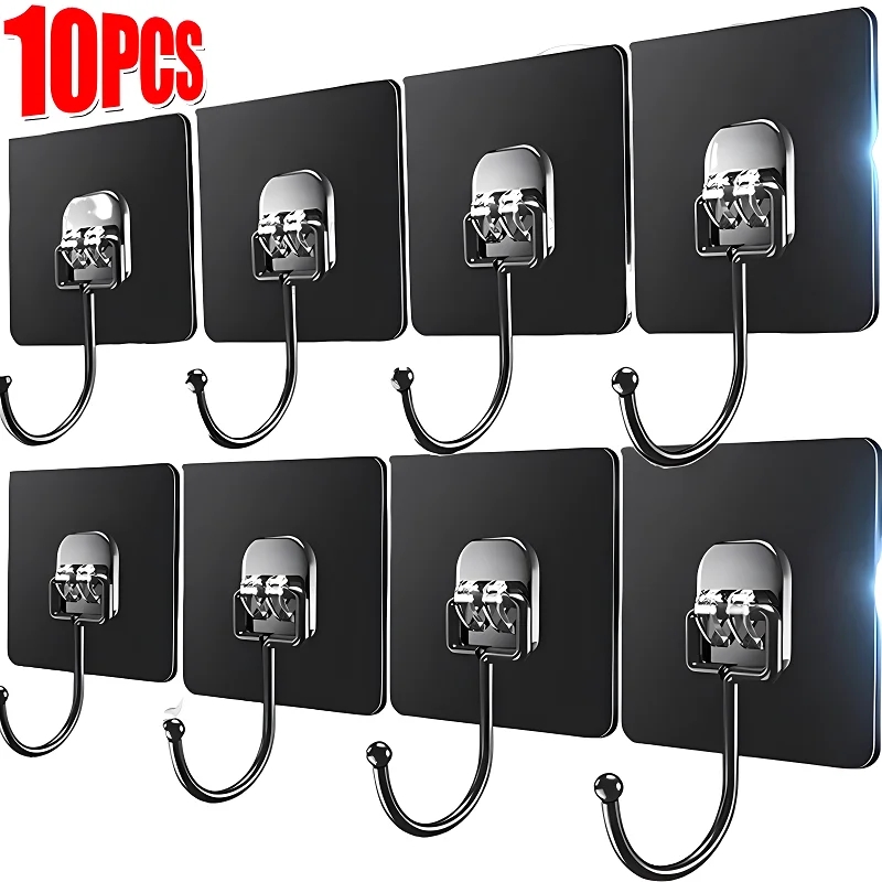 10 cái móc tự dính đa chức năng cửa móc treo tường móc túi khăn giá treo giá lưu trữ nhà phòng tắm nhà bếp
