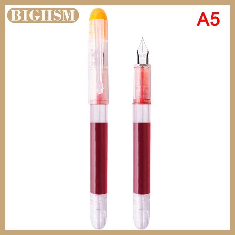 BIGHSM ปากกาหมึกซึมหมึกสีใสสไตล์คลาสสิกความจุขนาดใหญ่เครื่องเขียน
