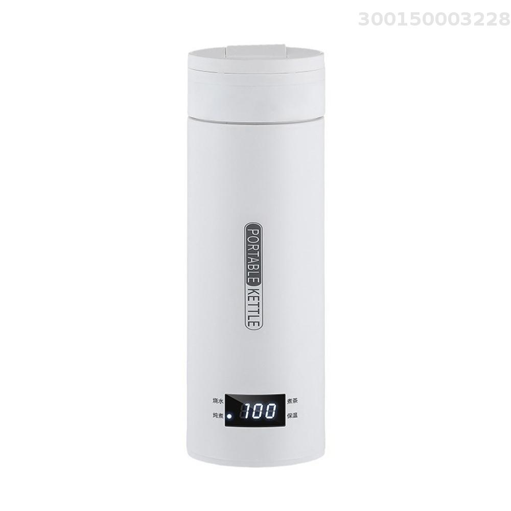 Ấm điện đun nước du lịch, 500ml xách tay Ấm đun nước điện cho 12V xe ô tô, Mini Thép không gỉ Bình đun nước với 4 nhiệt độ cài đặt và tắt tự động tắt, trắng