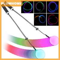 PLUMHOME ลูกบอลโพอิแบบมีไฟ LED หลากสีสำหรับระบำหน้าท้องอุปกรณ์ประกอบฉากมือ